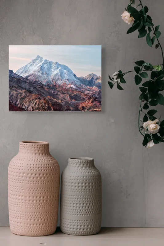 Tablou Canvas, "Zăpezile eterne ale muntelui colorat", Alb, Stâncos, Magnific, Înghețat, Impunător, Liniștitor, Pitoresc, Atrăgător, Sclipitor, Tăcut, 54 x 39 cm – poza 8