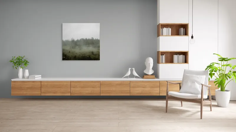 Tablou Canvas, "Câmpie învăluită în ceață dimineața", Ceață, Pajiște, Copaci, Tăcere, Melancolie, Natură, Răcoare, Verdeață, Mister, Liniște, 100 x 100 cm – poza 8