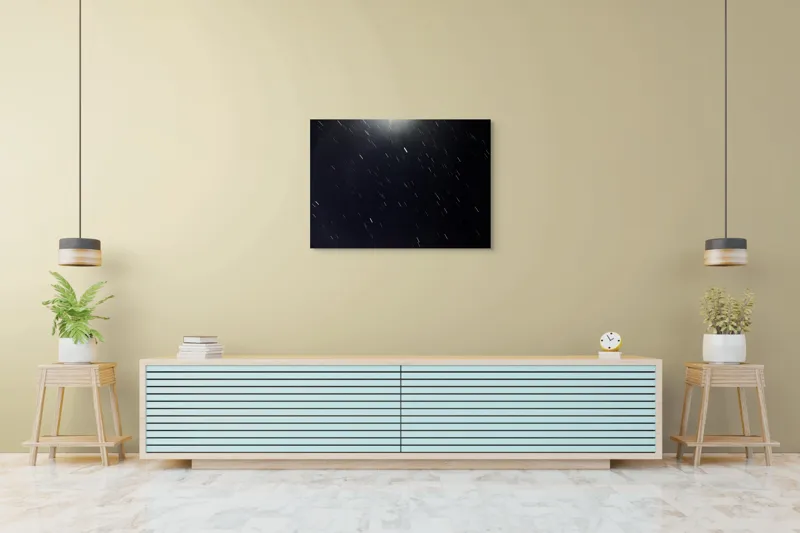 Tablou Canvas, "Stele dansând pe cerul nopții", Stele, Noapte, Mișcare, Cer, Spațiu, Lumină, Mister, Eternitate, Univers, Întuneric, 100 x 70 cm – poza 4