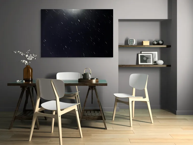 Tablou Canvas, "Stele dansând pe cerul nopții", Stele, Noapte, Mișcare, Cer, Spațiu, Lumină, Mister, Eternitate, Univers, Întuneric, 150 x 100 cm – poza 5
