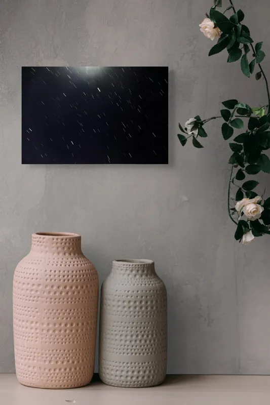 Tablou Canvas, "Stele dansând pe cerul nopții", Stele, Noapte, Mișcare, Cer, Spațiu, Lumină, Mister, Eternitate, Univers, Întuneric, 39 x 26 cm – poza 4