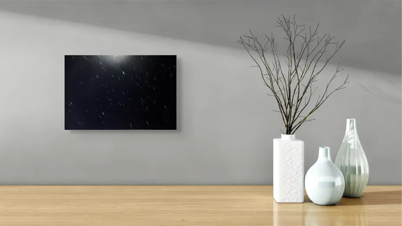 Tablou Canvas, "Stele dansând pe cerul nopții", Stele, Noapte, Mișcare, Cer, Spațiu, Lumină, Mister, Eternitate, Univers, Întuneric, 39 x 26 cm – poza 8