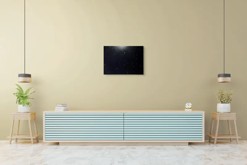 Tablou Canvas, "Stele dansând pe cerul nopții", Stele, Noapte, Mișcare, Cer, Spațiu, Lumină, Mister, Eternitate, Univers, Întuneric, 70 x 50 cm – poza 7
