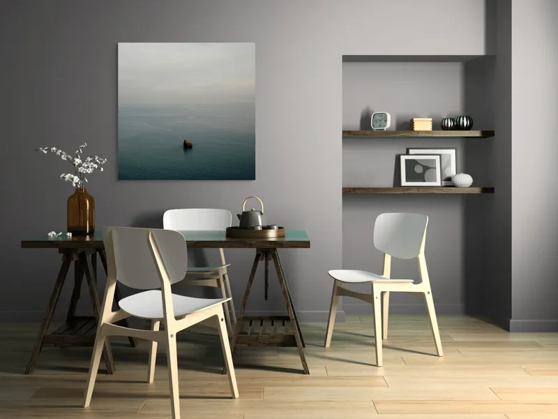 Tablou Canvas, "Un colț singuratic în nemărginire marină", Calm, Vast, Serene, Solitary, Tranquil, Endless, 100 x 100 cm – poza 6