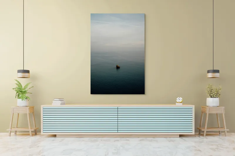 Tablou Canvas, "Un colț singuratic în nemărginire marină", Calm, Vast, Serene, Solitary, Tranquil, Endless, 100 x 150 cm – poza 4