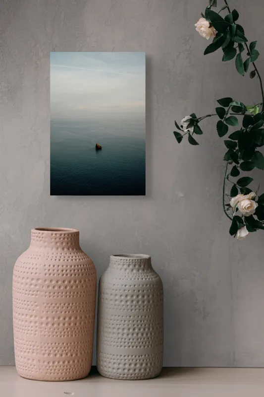 Tablou Canvas, "Un colț singuratic în nemărginire marină", Calm, Vast, Serene, Solitary, Tranquil, Endless, 26 x 39 cm – poza 6