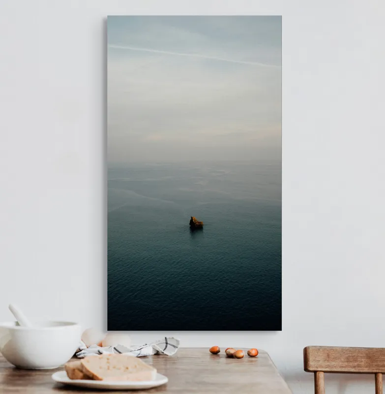 Tablou Canvas, "Un colț singuratic în nemărginire marină", Calm, Vast, Serene, Solitary, Tranquil, Endless, 50 x 90 cm – poza 3