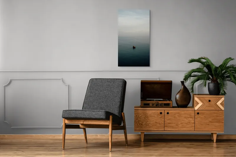 Tablou Canvas, "Un colț singuratic în nemărginire marină", Calm, Vast, Serene, Solitary, Tranquil, Endless, 50 x 90 cm – poza 8
