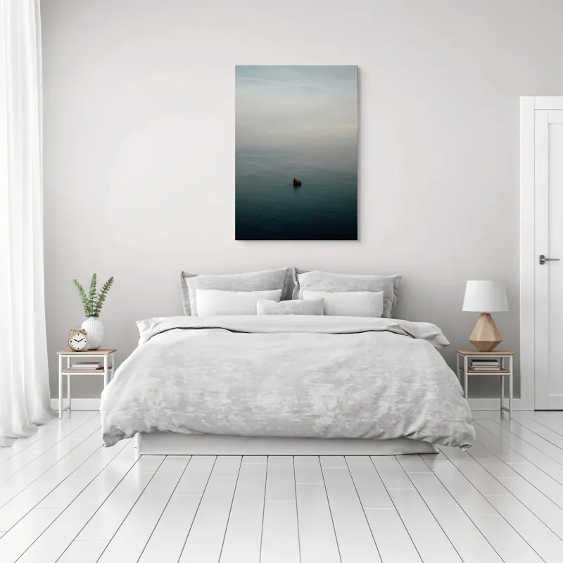 Tablou Canvas, "Un colț singuratic în nemărginire marină", Calm, Vast, Serene, Solitary, Tranquil, Endless, 70 x 100 cm – poza 3