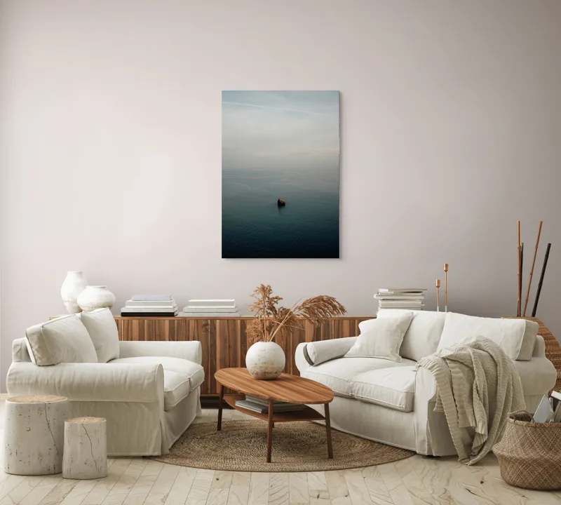 Tablou Canvas, "Un colț singuratic în nemărginire marină", Calm, Vast, Serene, Solitary, Tranquil, Endless, 70 x 100 cm – poza 4