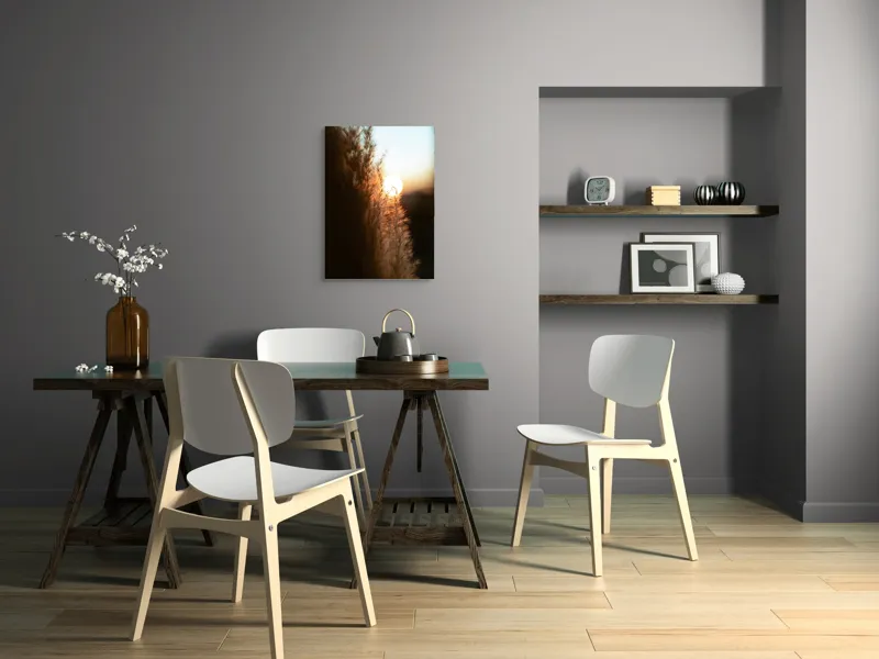 Tablou Canvas, "Splendoarea apusului printre ierburi aurii", Apus, Pampoane, Lumina, Blândețe, Natură, 50 x 70 cm – poza 5