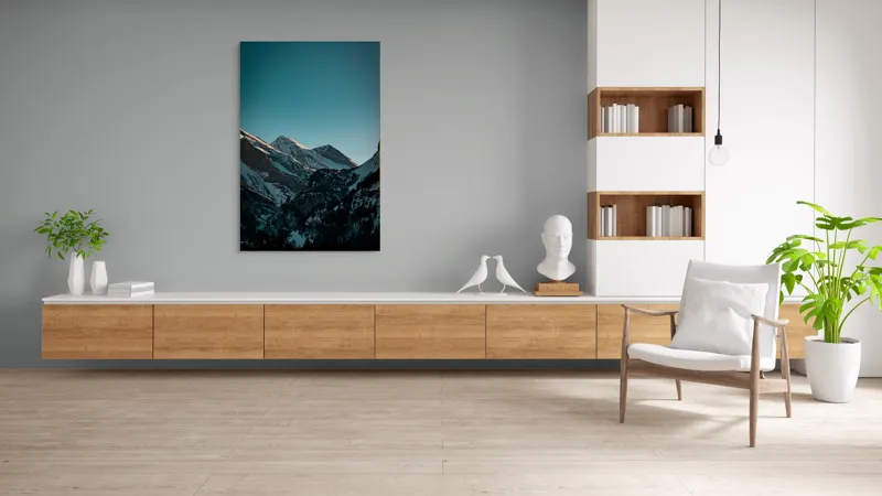 Tablou Canvas, "Măreția munților în lumina serii", Creste, Albastre, Inalte, Majestuoase, Impunatoare, Senine, Recifate, Spectaculoase, 100 x 150 cm – poza 8