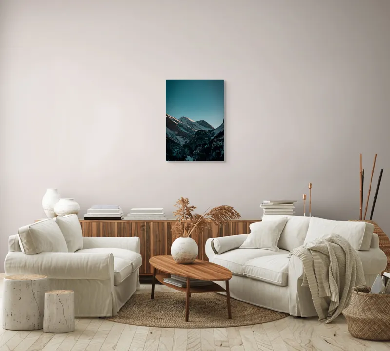 Tablou Canvas, "Măreția munților în lumina serii", Creste, Albastre, Inalte, Majestuoase, Impunatoare, Senine, Recifate, Spectaculoase, 50 x 70 cm – poza 4