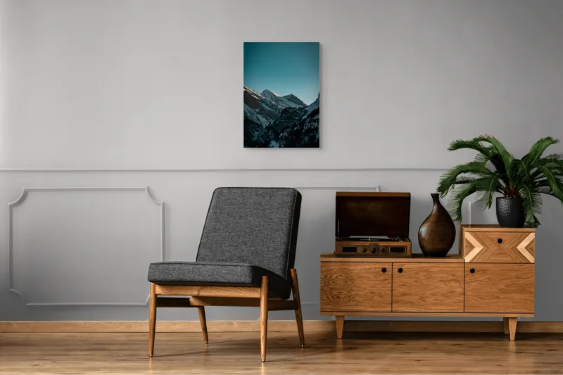 Tablou Canvas, "Măreția munților în lumina serii", Creste, Albastre, Inalte, Majestuoase, Impunatoare, Senine, Recifate, Spectaculoase, 50 x 70 cm – poza 8