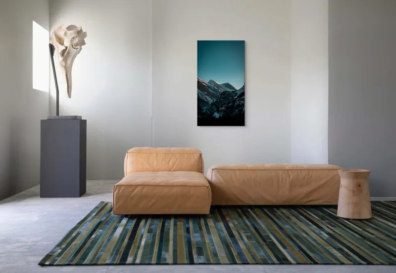 Tablou Canvas, "Măreția munților în lumina serii", Creste, Albastre, Inalte, Majestuoase, Impunatoare, Senine, Recifate, Spectaculoase, 50 x 90 cm – poza 5