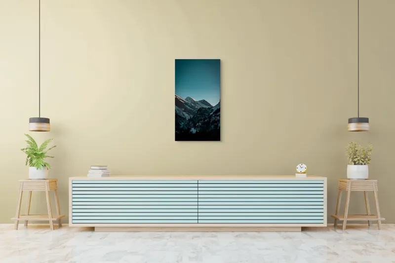 Tablou Canvas, "Măreția munților în lumina serii", Creste, Albastre, Inalte, Majestuoase, Impunatoare, Senine, Recifate, Spectaculoase, 50 x 90 cm – poza 6