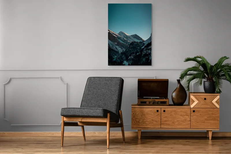Tablou Canvas, "Măreția munților în lumina serii", Creste, Albastre, Inalte, Majestuoase, Impunatoare, Senine, Recifate, Spectaculoase, 70 x 100 cm – poza 6