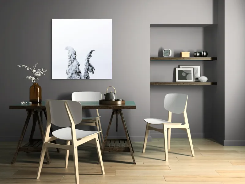 Tablou Canvas, "Arborele nins solitar în zăpadă", Copac, Zăpadă, Cer, Iarnă, Singurătate, Alb, Răceală, Natură, Frig, 100 x 100 cm – poza 6