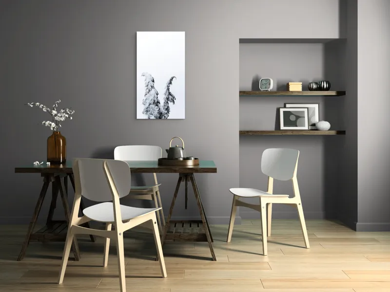 Tablou Canvas, "Arborele nins solitar în zăpadă", Copac, Zăpadă, Cer, Iarnă, Singurătate, Alb, Răceală, Natură, Frig, 50 x 90 cm – poza 4