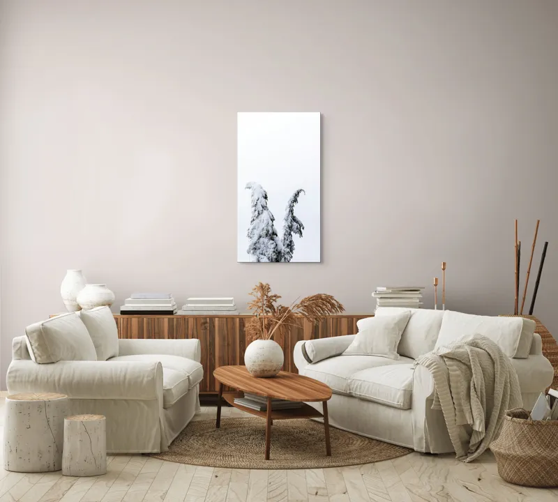 Tablou Canvas, "Arborele nins solitar în zăpadă", Copac, Zăpadă, Cer, Iarnă, Singurătate, Alb, Răceală, Natură, Frig, 50 x 90 cm – poza 7