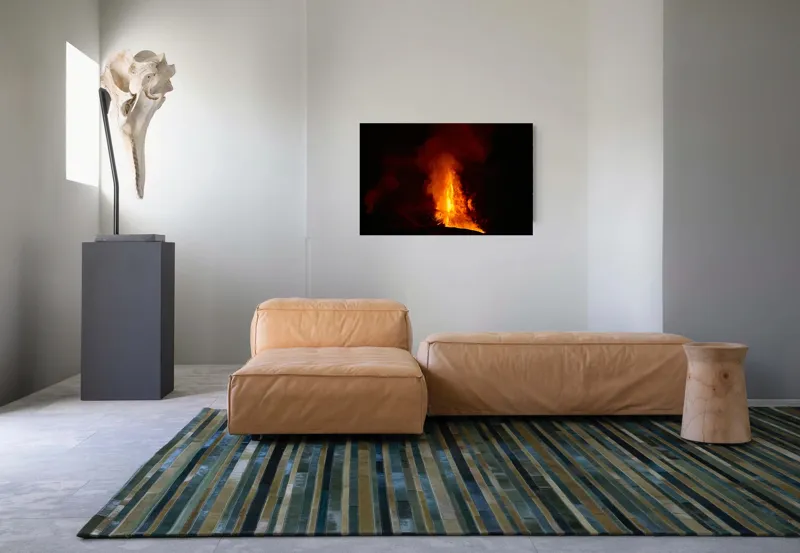 Tablou Canvas, "Erupția vulcanului în noapte misterioasă", Foc, Erupție, Lumină, Noapte, Căldură, Natură, Spectacol, Energie, Intensitate, Forță, 90 x 50 cm – poza 8