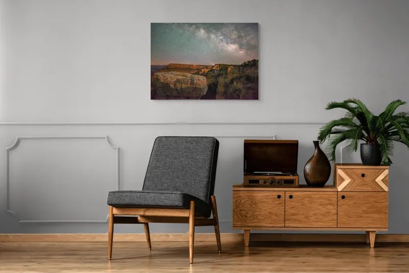 Tablou Canvas, "Calea Lactee peste Marele Canion", Stele, Cer, Canion, Noapte, Fascinație, Natură, Mister, Grandios, Frumusețe, 100 x 70 cm – poza 8