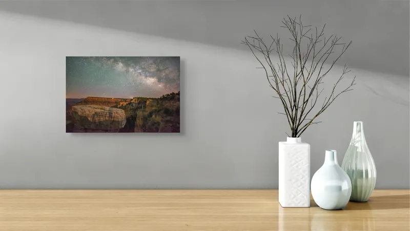 Tablou Canvas, "Calea Lactee peste Marele Canion", Stele, Cer, Canion, Noapte, Fascinație, Natură, Mister, Grandios, Frumusețe, 39 x 26 cm – poza 8
