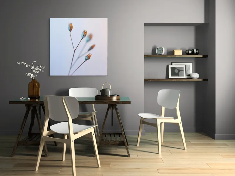 Tablou Canvas, "Frumusețea delicată a florilor uscate", Floare, Subtil, Delicat, Pastel, Natură, Simplu, Serin, Atingere, Fragilitate, 100 x 100 cm – poza 6