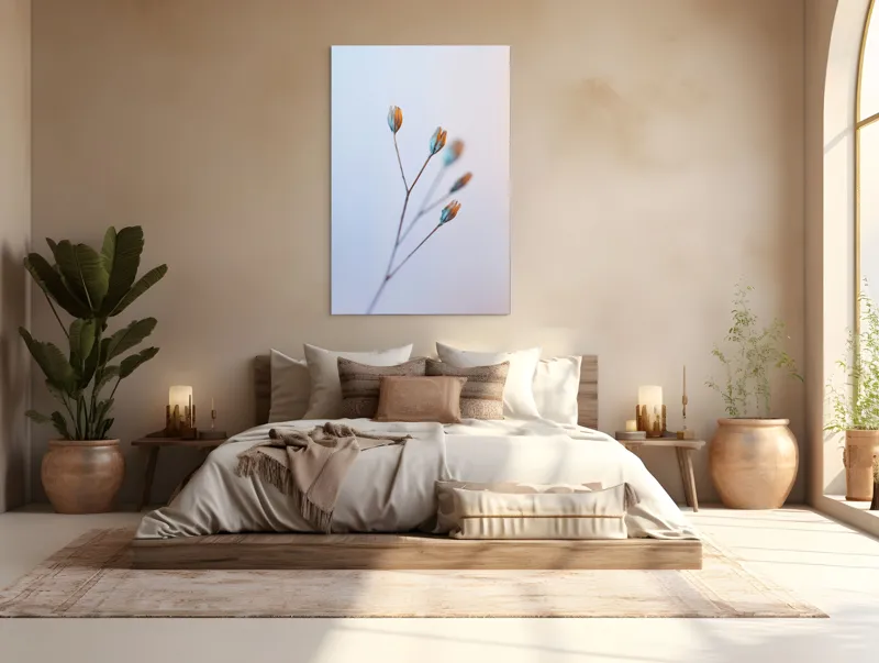 Tablou Canvas, "Frumusețea delicată a florilor uscate", Floare, Subtil, Delicat, Pastel, Natură, Simplu, Serin, Atingere, Fragilitate, 100 x 150 cm – poza 3