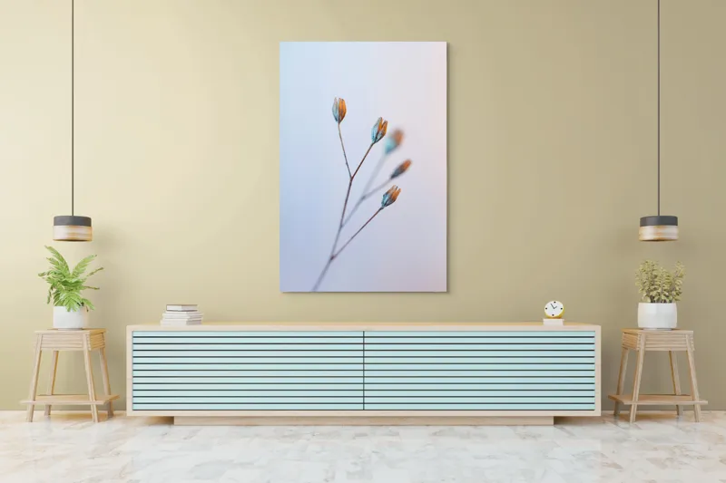 Tablou Canvas, "Frumusețea delicată a florilor uscate", Floare, Subtil, Delicat, Pastel, Natură, Simplu, Serin, Atingere, Fragilitate, 100 x 150 cm – poza 4