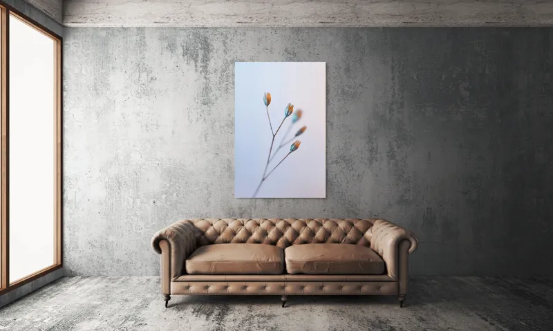 Tablou Canvas, "Frumusețea delicată a florilor uscate", Floare, Subtil, Delicat, Pastel, Natură, Simplu, Serin, Atingere, Fragilitate, 100 x 150 cm – poza 6