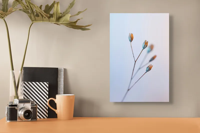Tablou Canvas, "Frumusețea delicată a florilor uscate", Floare, Subtil, Delicat, Pastel, Natură, Simplu, Serin, Atingere, Fragilitate, 26 x 39 cm – poza 3