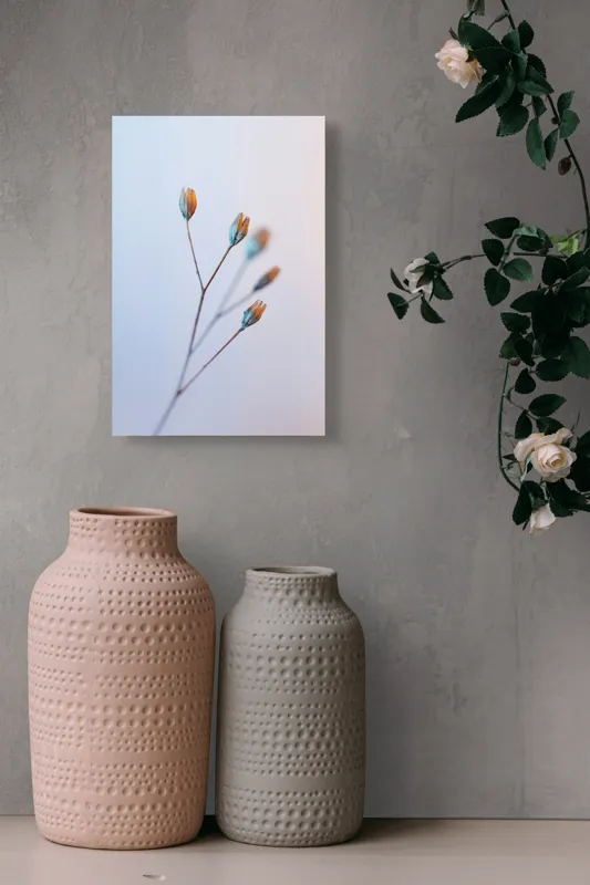 Tablou Canvas, "Frumusețea delicată a florilor uscate", Floare, Subtil, Delicat, Pastel, Natură, Simplu, Serin, Atingere, Fragilitate, 26 x 39 cm – poza 6