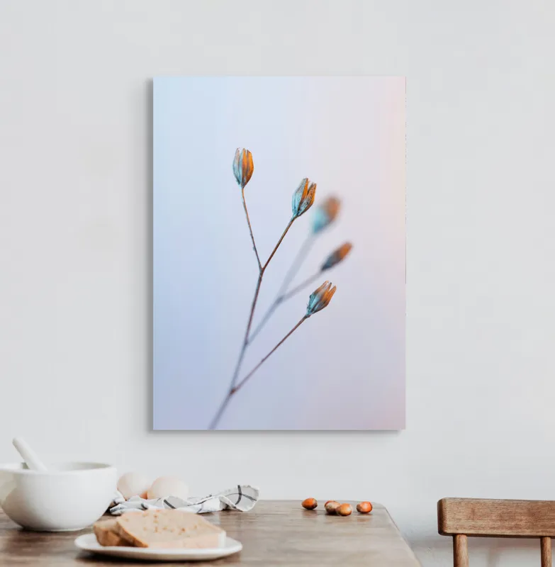 Tablou Canvas, "Frumusețea delicată a florilor uscate", Floare, Subtil, Delicat, Pastel, Natură, Simplu, Serin, Atingere, Fragilitate, 50 x 70 cm – poza 3