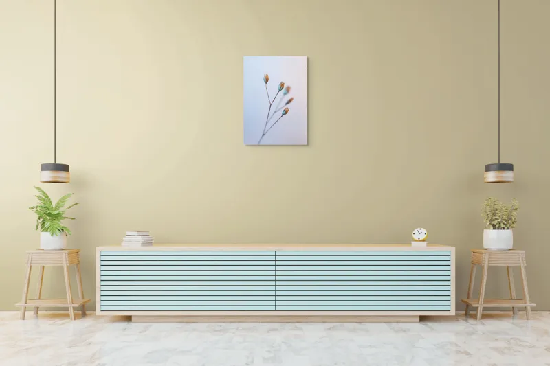 Tablou Canvas, "Frumusețea delicată a florilor uscate", Floare, Subtil, Delicat, Pastel, Natură, Simplu, Serin, Atingere, Fragilitate, 50 x 70 cm – poza 6