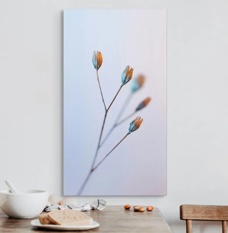 Tablou Canvas, "Frumusețea delicată a florilor uscate", Floare, Subtil, Delicat, Pastel, Natură, Simplu, Serin, Atingere, Fragilitate, 50 x 90 cm – poza 3
