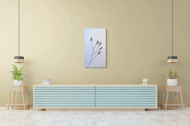 Tablou Canvas, "Frumusețea delicată a florilor uscate", Floare, Subtil, Delicat, Pastel, Natură, Simplu, Serin, Atingere, Fragilitate, 50 x 90 cm – poza 6