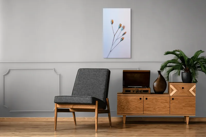 Tablou Canvas, "Frumusețea delicată a florilor uscate", Floare, Subtil, Delicat, Pastel, Natură, Simplu, Serin, Atingere, Fragilitate, 50 x 90 cm – poza 8