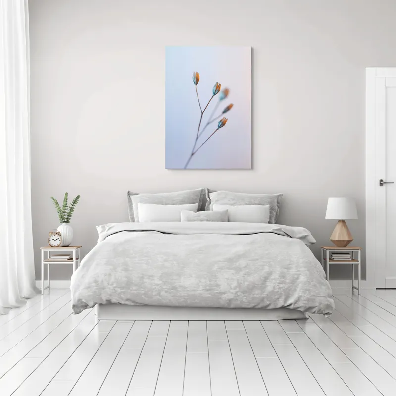Tablou Canvas, "Frumusețea delicată a florilor uscate", Floare, Subtil, Delicat, Pastel, Natură, Simplu, Serin, Atingere, Fragilitate, 70 x 100 cm – poza 3