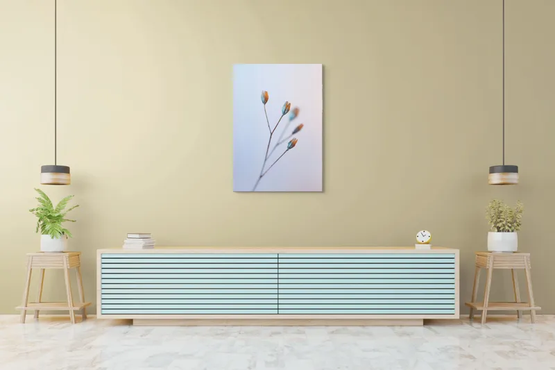 Tablou Canvas, "Frumusețea delicată a florilor uscate", Floare, Subtil, Delicat, Pastel, Natură, Simplu, Serin, Atingere, Fragilitate, 70 x 100 cm – poza 5