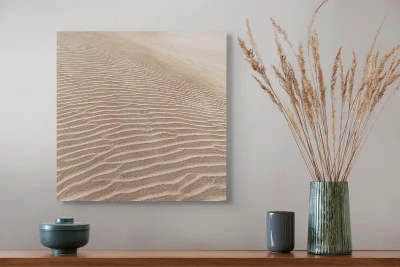 Tablou Canvas, "Mireasma liniștită a dunei înalte", Nisip, Dune, Texturi, Vânt, Liniște, 50 x 50 cm – poza 4