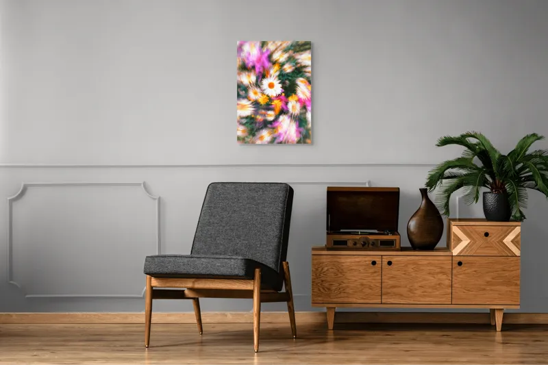 Tablou Canvas, "Vârtej floral într-o vară colorată", Flori, Culori, Dinamism, Energie, Vioiciune, Natură, Petale, Vârtej, Primăvară, Strălucire, 50 x 70 cm – poza 8