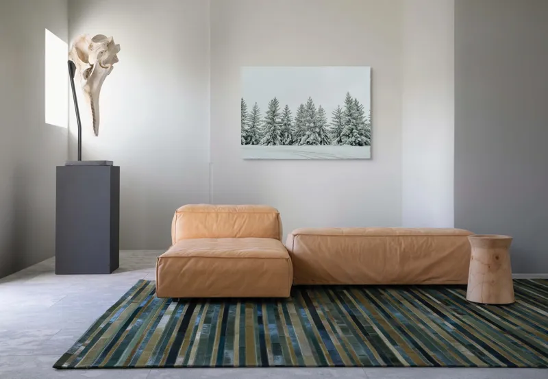 Tablou Canvas, "Iarna în pădurea de brazi ninși", Brazi, Zăpadă, Iarnă, Cer, Calm, Natură, Rece, Alb, Peisaj, Seninătate, 100 x 70 cm – poza 7