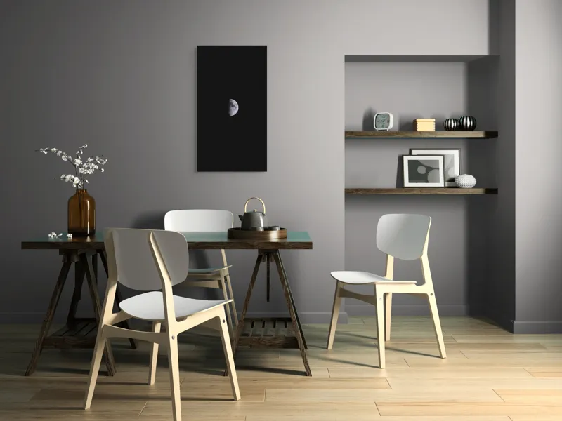Tablou Canvas, "Luna în îmbrățișarea întunericului", Lună, Întuneric, Jumătate, Noapte, Mister, Răceală, Spațiu, 50 x 90 cm – poza 4