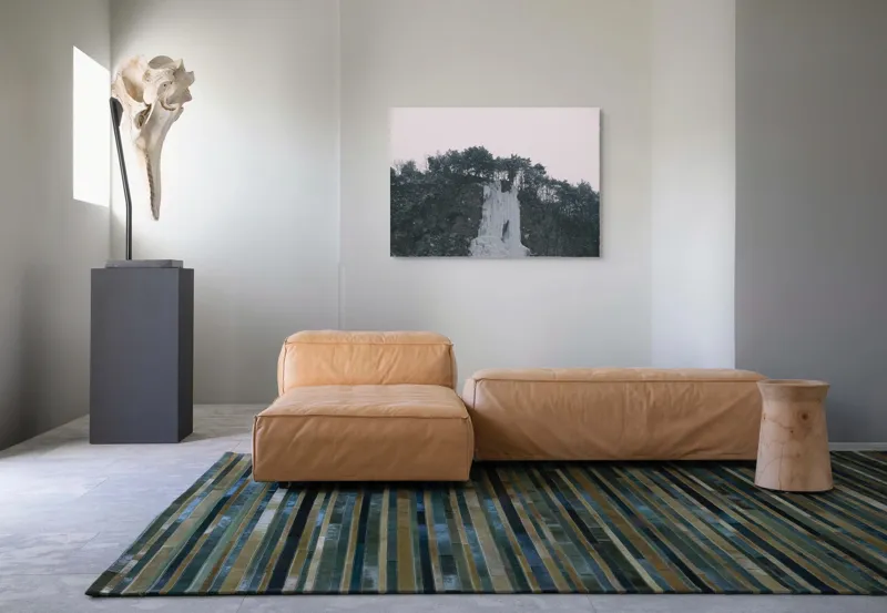 Tablou Canvas, "Cascadă înghețată sub cer înnorat", Zăpadă, Pini, Gheață, Cer, Munți, 100 x 70 cm – poza 7