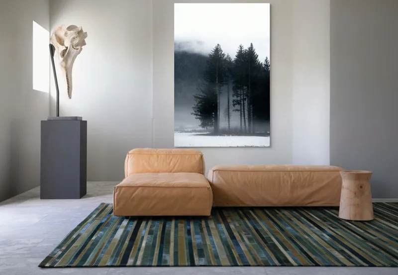 Tablou Canvas, "Misterul pădurii învăluite în ceață", Mister, Tăcere, Melancolie, Enigmatic, Pădure, Ceață, Întuneric, Natură, 100 x 150 cm – poza 7