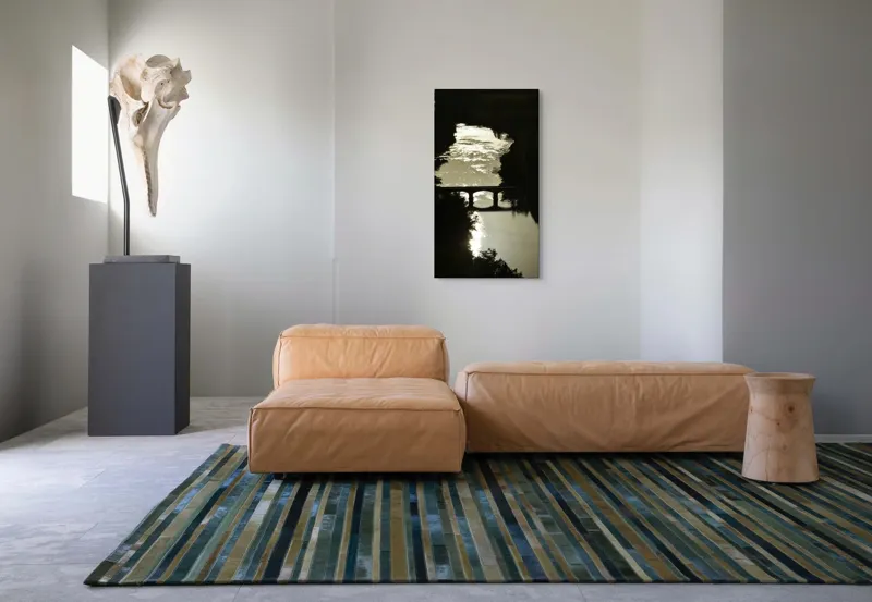Tablou Canvas, "Podul peste râul liniștit al serii", Apus, Râu, Pod, Siluetă, Reflexii, Natură, Noapte, Lumină, Copaci, Peisaj., 50 x 90 cm – poza 5