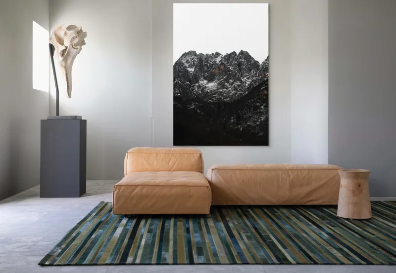 Tablou Canvas, "Zăpadă pe stâncile muntelui înalt", Munți, Zăpadă, Stânci, Cer, Iarnă, 100 x 150 cm – poza 7