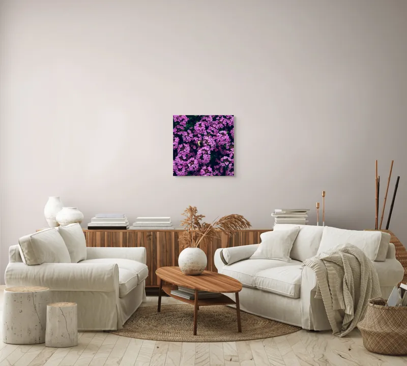 Tablou Canvas, "Albine printre florile de liliac", Flori, Mov, Albina, Natură, Delicat, Viu, Plante, Verdeață, 50 x 50 cm – poza 7