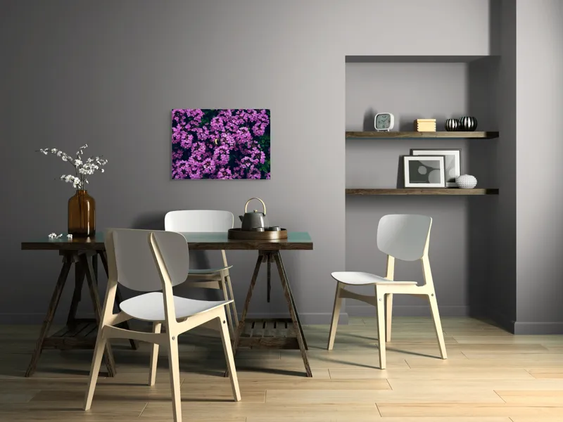 Tablou Canvas, "Albine printre florile de liliac", Flori, Mov, Albina, Natură, Delicat, Viu, Plante, Verdeață, 70 x 50 cm – poza 5
